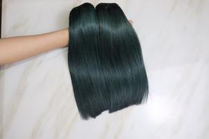Peluca de cabello humano 100% con encaje HD Color verde Bonestright Weft Hair sedoso y suave para mujeres negras - Product Image 5
