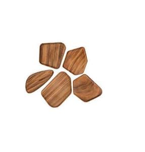 Plateau de service rond en bois d'acacia, plateau de chargeur en bois de haute qualité pour les aliments collations, grande taille au prix, 5 pièces - Product Image 4