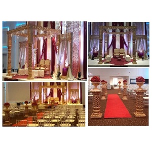 Mandap de mariage indien traditionnel, grand et imposant, design carré exclusif, mandap de mariage en FRP, mariage royal, décoration de mandap du Rajasthan, États-Unis - Product Image 1