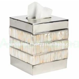 Boîte à mouchoirs Design de luxe boîte à mouchoirs en acier métallique de forme carrée décorative pour accessoires de salle de bain maison hôtel - Product Image 2