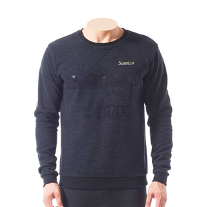 Sudadera personalizada de algodón 100% para hombre, jersey de cuello redondo de peso pesado con estampado en relieve, chaqueta de rizo de invierno - Product Image 1