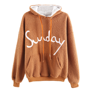 Sudadera con capucha de manga 3/4 para mujer, nueva moda de invierno - Product Image 1