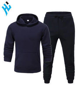Pulls à capuche et jogger d'hiver en molleton de coton surdimensionnés avec logo personnalisé survêtements de sport unis pour hommes vente en gros - Product Image 4