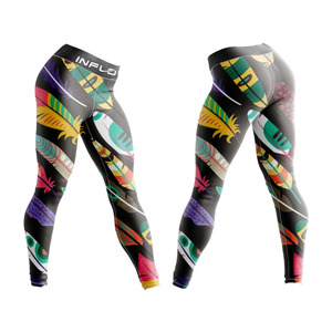 Mallas deportivas con logo personalizado para mujer, leggings con estampado de sublimación, cintura alta - Product Image 3