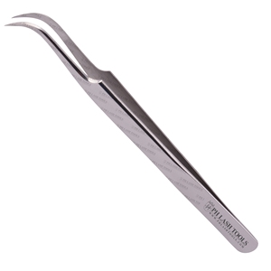 Stainless Steel Eyelash Extension Wide Curved Tip Tweezer Private Label, Heavy Duty Stainless Steel Eyelash Extension Tweezer - Product Image 2