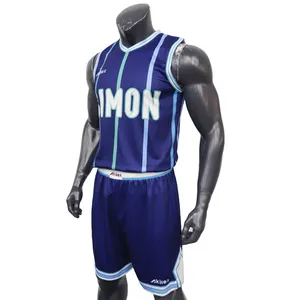 China Supplier Akilex Custom 2022 New Design Low MOQ durable blue white striped Mens sublimated basketball jersey