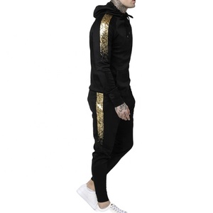 Chándal deportivo de dos piezas, ropa deportiva de entrenamiento, color negro, barato, venta al por mayor - Product Image 4