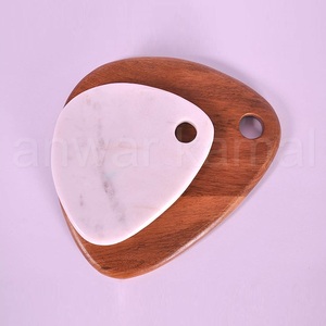 Glossy <b>Wood</b> Copping Board with Marble Cutting Board - Product Image 2