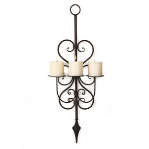 Bougeoir mural en fer forgé luxueux, porte-bougie fait à la main pour suspension murale - Product Image 5