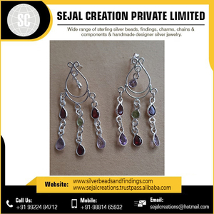 Wholesale Sterling Silver <b>Earrings</b> Gemstone <b>Earring</b> Bulk Exporter From India - Product Image 6