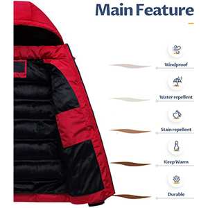 Chaqueta de Invierno Acolchada para Hombre 2024, Buena Calidad, Logotipo Personalizado, Cuello Alto, Decoración Bordada, Estilo Casual, Impermeable y Resistente al Viento - Product Image 3