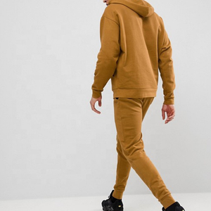 OEM Logo 100% Cotton Men's Slim-Fit Tracksuit Anti-Pilling Gym Sportswear Custom Designer Sport Hoodies and Joggers - Product Image 5