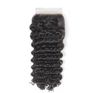 Extensiones de cabello humano Remy de color natural 13x4, paquetes de ondas profundas frontales de encaje con cierre, fuente de Peluca de cabello indio - Product Image 5