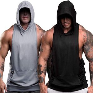 Impression de logo personnalisé, anti-bactérien, résistant à l'eau, léger, streetwear, fermeture éclair, sans manches, sweat-shirts de sport pour hommes - Product Image 4