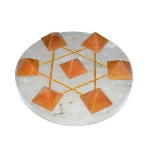 7 de oro de cuarzo pirámides en oro estrella de David de cristal de cuarzo Base de exportación - Product Image 1