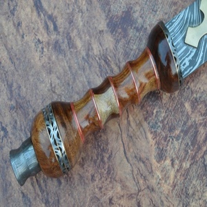 Espada corta hecha a mano con mango de madera, hermosa hoja de Damasco de 25 pulgadas (Smk1418) - Product Image 4
