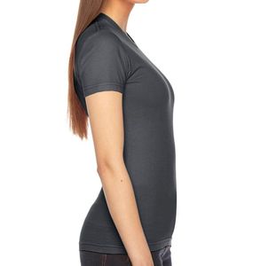 Camiseta de manga corta para mujer, camiseta de color asfáltico, cuello redondo en blanco, colores y tamaños personalizados - Product Image 2