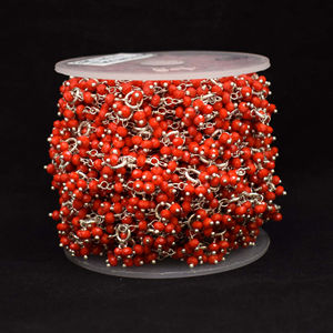 Carnelian Chalcedony Gemstone Gold Plated Jewelry Making Wire Wrapped <b>Beads</b> <b>Rosary</b> Chain Natural Stone Chain - Product Image 1