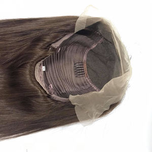 HUMAN HAIR EXTENSION Frontal brown straight Wig Human VIRGIN Remy Hair Transparent lace Wig High Quality at wholesale price - Product Image 1