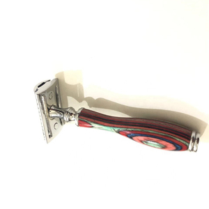 Double edge safety <b>razor</b> with ebony wooden handle with custom logo - Product Image 5