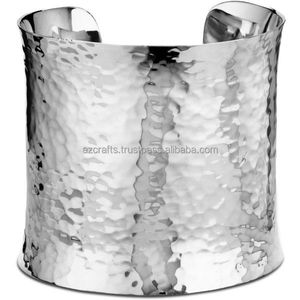 Brazalete de plata de latón martillado de fabricación Z, regalo religioso cristiano de estilo clásico para fiesta - Product Image 1