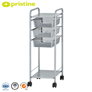 Carro utilitario rodante de 3 niveles al por mayor, estante de tablero metálico de calidad de Taiwán para muebles de almacenamiento doméstico, OEM personalizable - Product Image 1