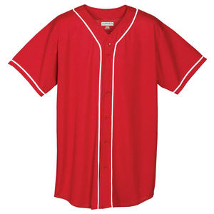 Jersey para adultos de diseño personalizado Con parte inferior de malla absorbente y ajuste trenzado Ropa de béisbol y softball Tamaño y logotipo personalizados - Product Image 1