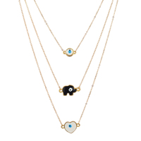 Collier long en acier inoxydable pour femme, style hip-hop, avec pendentif rose et chaîne dorée, bijoux superposés, collier tour de cou, vente en gros