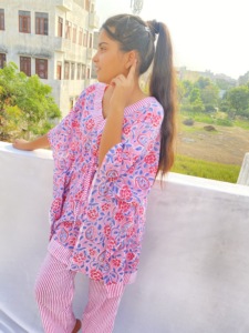 Femmes imprimé été caftan pyjama ensemble ethnique Bikini Kimono Robe pour nuit sommeil plage couverture naturel taille ceintures - Product Image 5