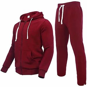 ชุดเสื้อฮู้ดผ้าหนาสำหรับผู้ชาย,ชุดวอร์มเสื้อฮู้ดแบบดึงเชือกหนา2ชิ้นสำหรับฤดูใบไม้ร่วง - Product Image 1