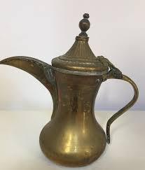 Dallah ทองเหลืองวินเทจสำหรับชาและกาแฟสำหรับบ้านและร้านอาหารหม้อกาแฟทองเหลืองโบราณ - Product Image 2
