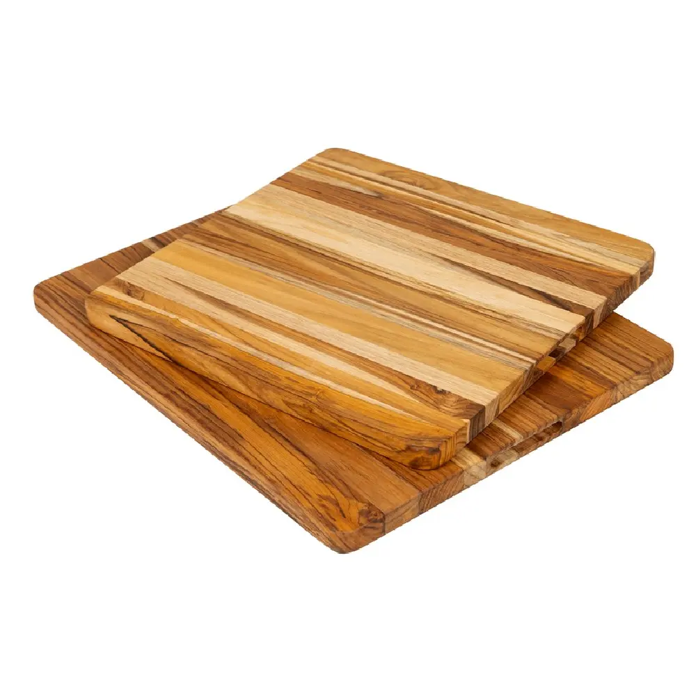 Rectangle Teak Cutting Board For Kitchen Tools Natural Wood Color With Hand Grip