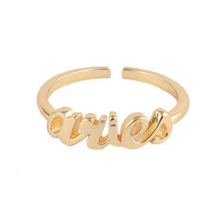 Aries-anillo de acero inoxidable personalizado unisex, sortija de astrología, Horóscopo ajustable, aries, plateado, dorado y plateado, venta al por mayor - Product Image 1