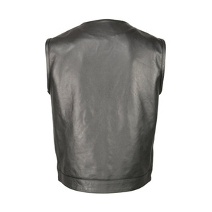 Chaleco de cuero auténtico para motorista, para hombre - Product Image 6