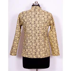 Chaqueta Acolchada Estampada a Mano para Mujer, Chaqueta Bohemia de Algodón con Abrigos Reversibles para Mujer, Estilo Vintage - Product Image 6