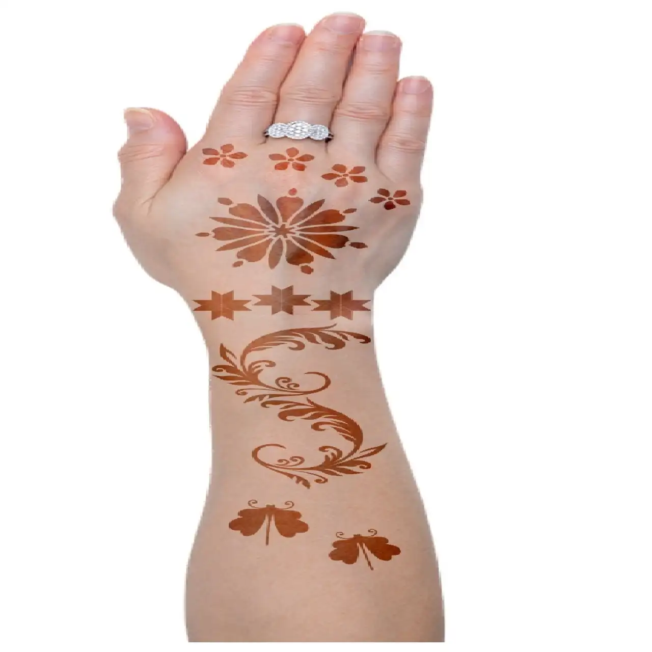 custom made floral henna mehndi temporary strong adhesive Nayab Tattoo sticker