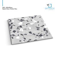 Carrelage de sol en porcelaine brillante, lot de 12 pièces, ciment numérique glacé, carreaux de sol, scène d'extérieur