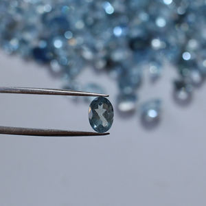 Haute qualité 7x5mm coupe ovale aigue-marine cristal pierre précieuse 1 Cts fait à la main naturel Aqua couleur beauté Style pour bijoux accessoires - Product Image 2