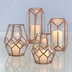 Handmade Glass <b>Lantern</b> Hurricane Candle Holder with Handle <b>Brass</b> Antique Finish Scented for Christmas Home Decor - Product Image 3