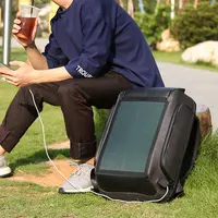 Mochila de viaje al aire libre para ordenador portátil, bolsa de carga usb, RFID, panel solar, cargador inteligente, antirrobo