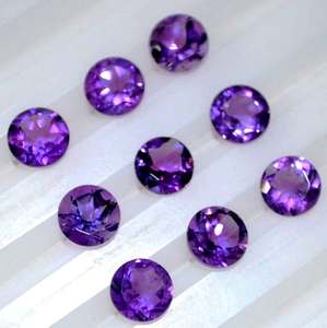 Vente en gros de cabochon de pierres précieuses en vrac de forme ronde améthyste à facettes pour la fabrication de bijoux naturels de bonne qualité par carat - Product Image 1