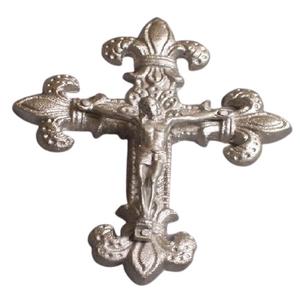 Croix en métal blanc, souvenir artisanal, décoration murale, décorations en métal pour la maison, croix religieuse en métal à suspendre, décoration murale - Product Image 6