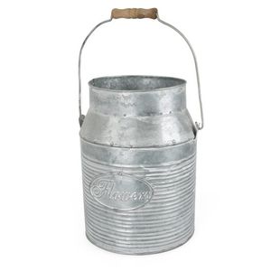 Variedad exclusiva Florero de piso galvanizado Tamaño personalizado Hecho a mano Ecológico Fancy Milk Can India Flor decorativa con estilo - Product Image 2