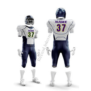 Uniforme de Fútbol Americano Sublimado Personalizado, Transpirable, de Talla Grande, Manga Corta, de Poliéster de Secado Rápido, a Precio de Fábrica - Product Image 6