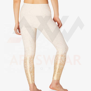 Leggings de yoga à taille haute personnalisés de haute qualité pour femmes avec logo de marque, en spandex et polyester - Product Image 4
