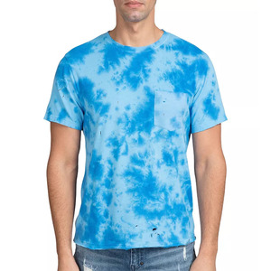 T-shirt décontracté tie-dye à col rond en coton pur pour hommes/garçons, vente en gros OEM - Product Image 1