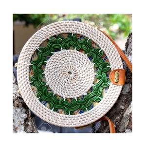 ขายส่งธรรมชาติ CROSSBODY กระเป๋าหวายรอบจากเวียดนาม // Jolene + 84 336089155 - Product Image 1