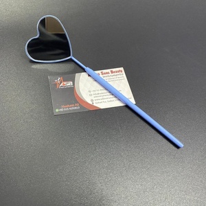 Mini espejo de pestañas de acero inoxidable con forma de corazón personalizado con logotipo personalizado para extensión de pestañas postizas, uso de bolsillo de belleza - Product Image 3