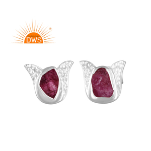 ต่างหูเงินแท้คุณภาพสูงประดับทับทิมธรรมชาติรูปแมว ดีไซน์สวยหรูสำหรับผู้หญิง ปี 2026 จากผู้ผลิตเครื่องประดับ - Product Image 1