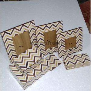 Cadre Photo en bois et en résine MDF, artisanat indien, couleur naturelle, fait à la main, avec boîte à bijoux et roulettes, vente en gros - Product Image 6